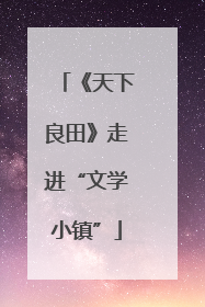 《天下良田》走进“文学小镇”