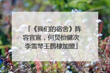《我们的宿舍》阵容官宣，何炅檀健次李雪琴王鹤棣加盟