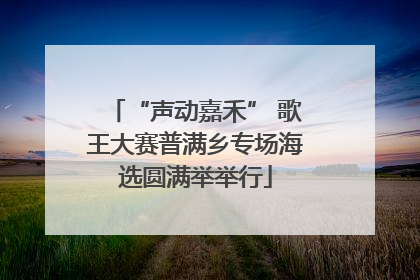 “声动嘉禾” 歌王大赛普满乡专场海选圆满举举行