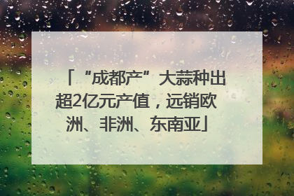 “成都产”大蒜种出超2亿元产值，远销欧洲、非洲、东南亚