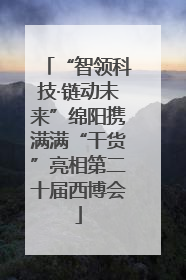 “智领科技·链动未来”绵阳携满满“干货”亮相第二十届西博会