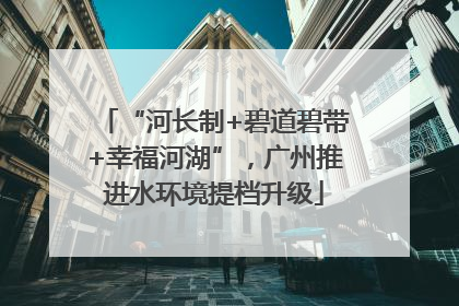 “河长制+碧道碧带+幸福河湖”，广州推进水环境提档升级