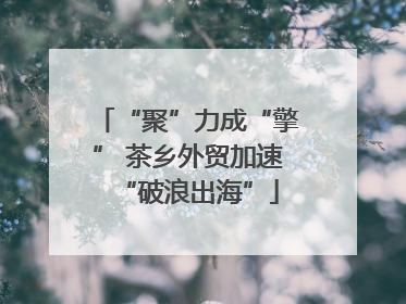 “聚”力成“擎” 茶乡外贸加速“破浪出海”
