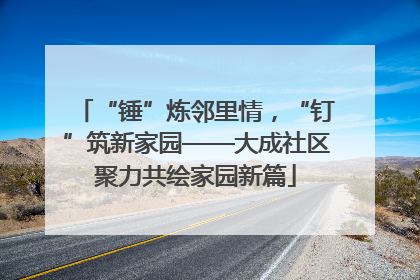 “锤”炼邻里情，“钉”筑新家园——大成社区聚力共绘家园新篇