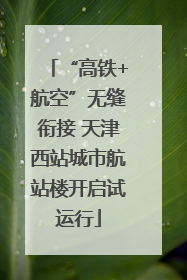 “高铁+航空”无缝衔接 天津西站城市航站楼开启试运行