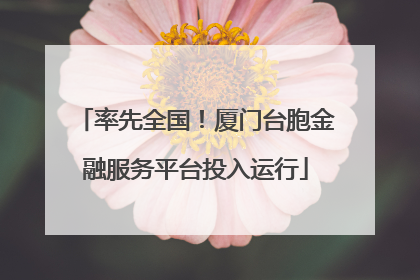 率先全国！厦门台胞金融服务平台投入运行