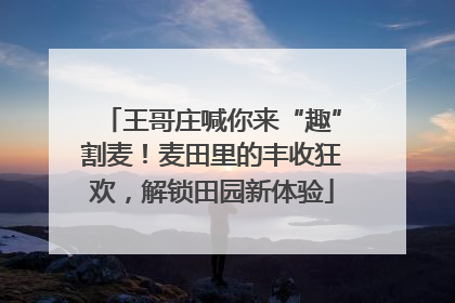 王哥庄喊你来“趣”割麦！麦田里的丰收狂欢，解锁田园新体验