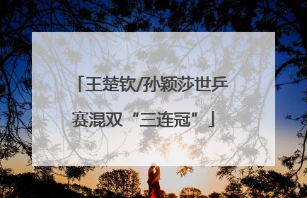 王楚钦/孙颖莎世乒赛混双“三连冠”
