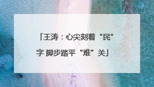 王涛：心尖刻着“民”字 脚步踏平“难”关