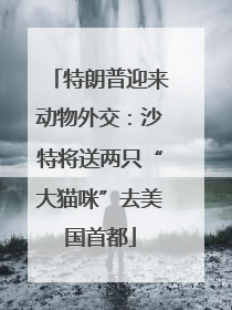 特朗普迎来动物外交：沙特将送两只“大猫咪”去美国首都