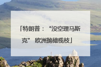 特朗普：“没空理马斯克” 欧洲抛橄榄枝