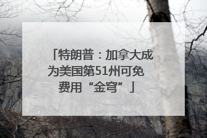 特朗普：加拿大成为美国第51州可免费用“金穹”