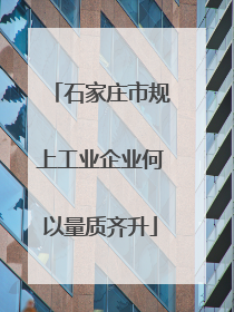 石家庄市规上工业企业何以量质齐升
