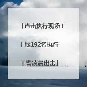 直击执行现场！十堰192名执行干警凌晨出击
