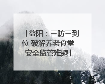 益阳：三防三到位 破解养老食堂安全监管难题