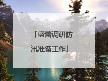 盛蕾调研防汛准备工作