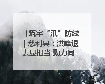 筑牢“汛”防线｜慈利县：洪峰退去显担当 勠力同心启新篇