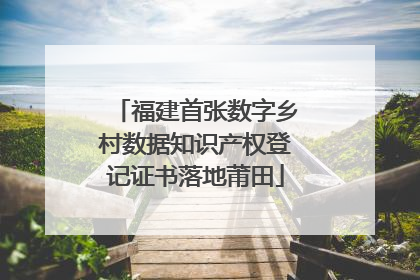 福建首张数字乡村数据知识产权登记证书落地莆田