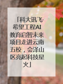 科大讯飞·希望工程AI教育启智未来项目走进云南五校，会泽山区亮起科技星火