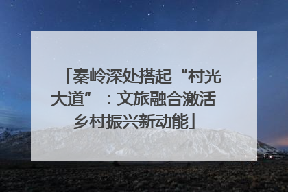 秦岭深处搭起“村光大道”：文旅融合激活乡村振兴新动能