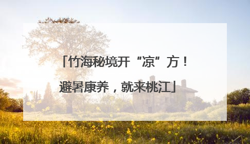 竹海秘境开“凉”方！避暑康养，就来桃江