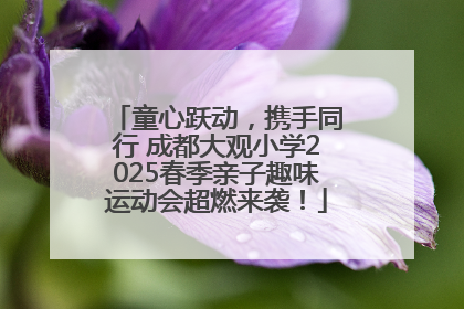 童心跃动，携手同行 成都大观小学2025春季亲子趣味运动会超燃来袭！