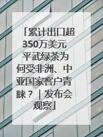 累计出口超350万美元 平武绿茶为何受非洲、中亚国家客户青睐？｜发布会观察