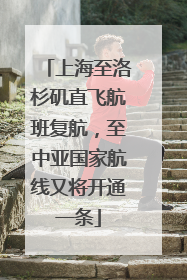 上海至洛杉矶直飞航班复航，至中亚国家航线又将开通一条
