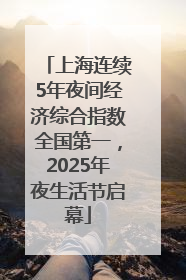 上海连续5年夜间经济综合指数全国第一，2025年夜生活节启幕