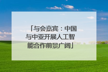 与会嘉宾：中国与中亚开展人工智能合作前景广阔