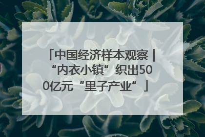 中国经济样本观察｜“内衣小镇”织出500亿元“里子产业”