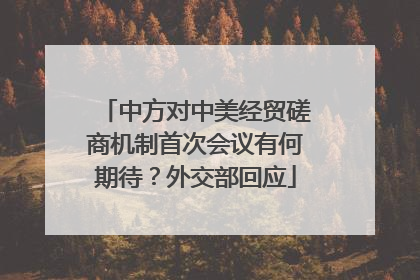 中方对中美经贸磋商机制首次会议有何期待？外交部回应