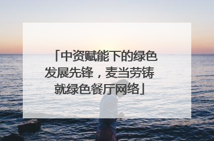 中资赋能下的绿色发展先锋，麦当劳铸就绿色餐厅网络