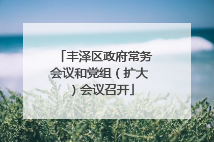 丰泽区政府常务会议和党组（扩大）会议召开