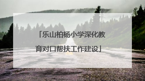 乐山柏杨小学深化教育对口帮扶工作建设