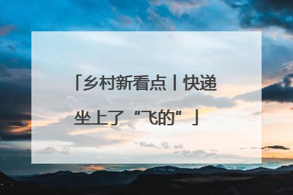 乡村新看点丨快递坐上了“飞的”