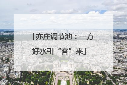 亦庄调节池：一方好水引“客”来