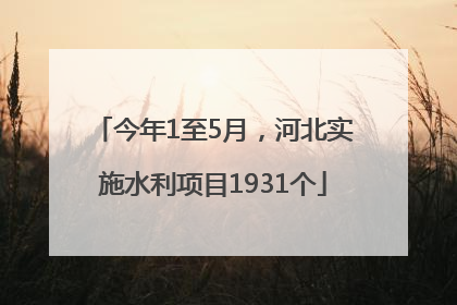 今年1至5月，河北实施水利项目1931个