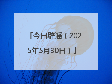 今日辟谣（2025年5月30日）