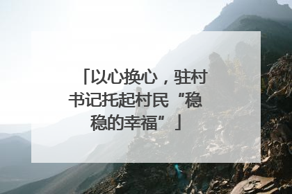 以心换心，驻村书记托起村民“稳稳的幸福”