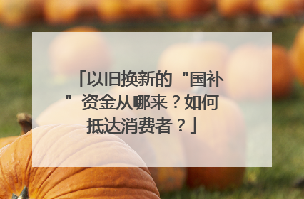 以旧换新的“国补”资金从哪来？如何抵达消费者？
