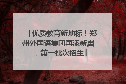 优质教育新地标！郑州外国语集团再添新翼，第一批次招生
