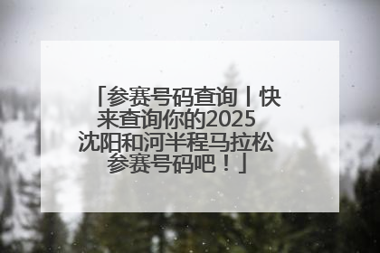 参赛号码查询丨快来查询你的2025沈阳和河半程马拉松参赛号码吧！