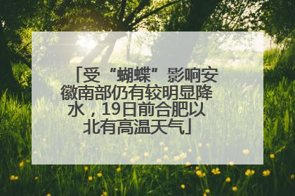 受“蝴蝶”影响安徽南部仍有较明显降水，19日前合肥以北有高温天气