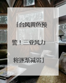 台风黄色预警！三亚风力将逐渐减弱