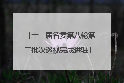 十一届省委第八轮第二批次巡视完成进驻