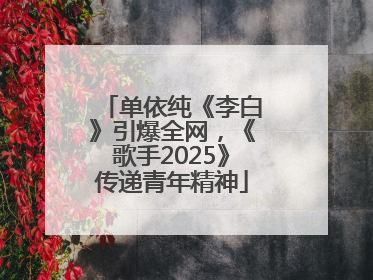 单依纯《李白》引爆全网，《歌手2025》传递青年精神