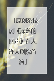 原创杂技剧《深蓝的回声》在大连大剧院首演