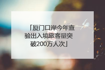 厦门口岸今年查验出入境旅客量突破200万人次