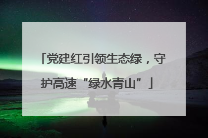党建红引领生态绿，守护高速“绿水青山”